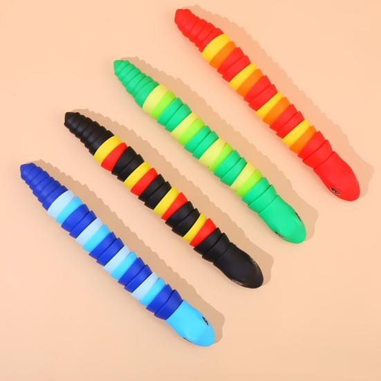 Игрушка-непоседа, гибкая, забавная, обучающая, портативная, для снятия стресса, декомпрессии, для детей и взрослых, сенсорная змея