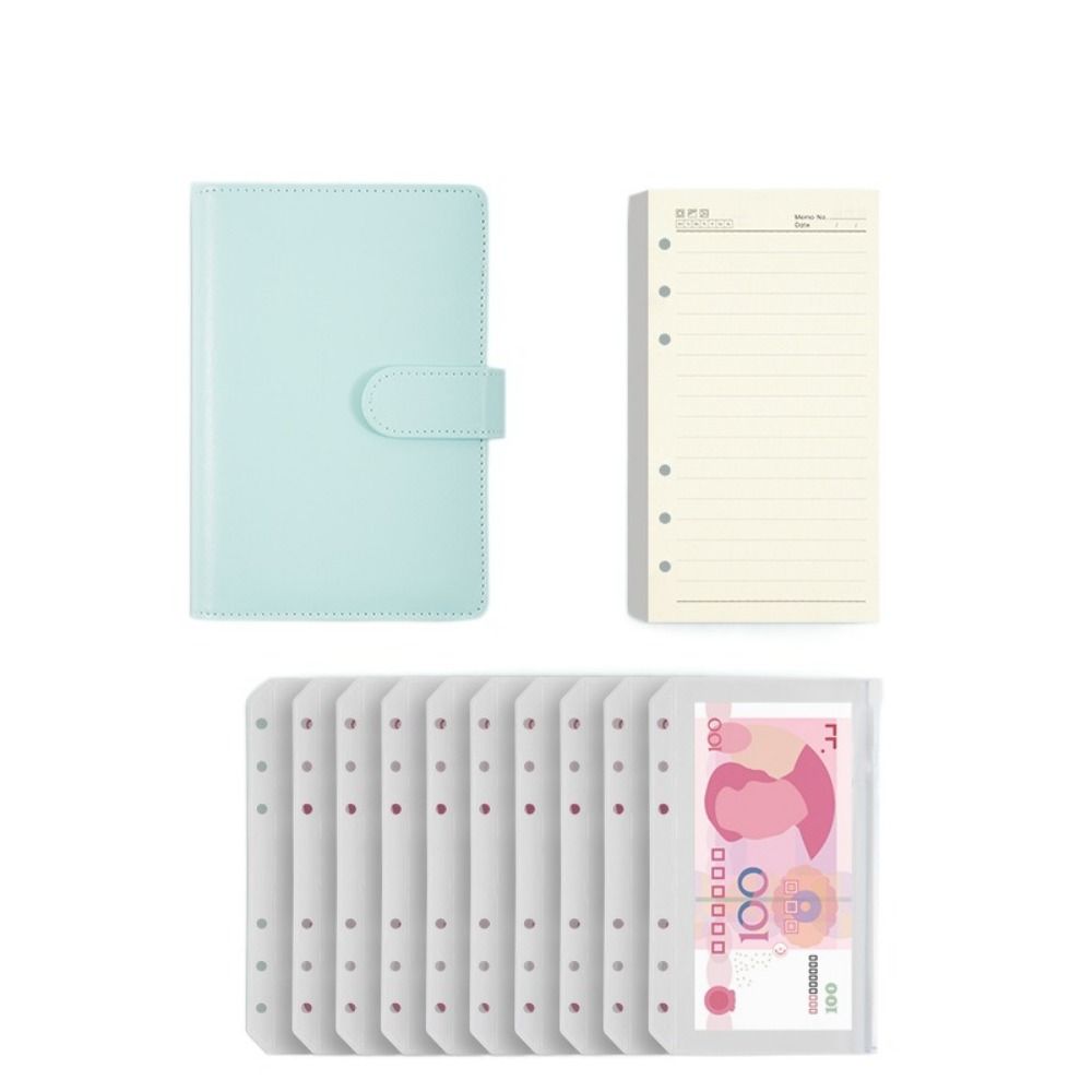 Pu Leather Saving Money Binder Macarone Color Budget Binder Loose-Leaf Notebook Savings Handbook