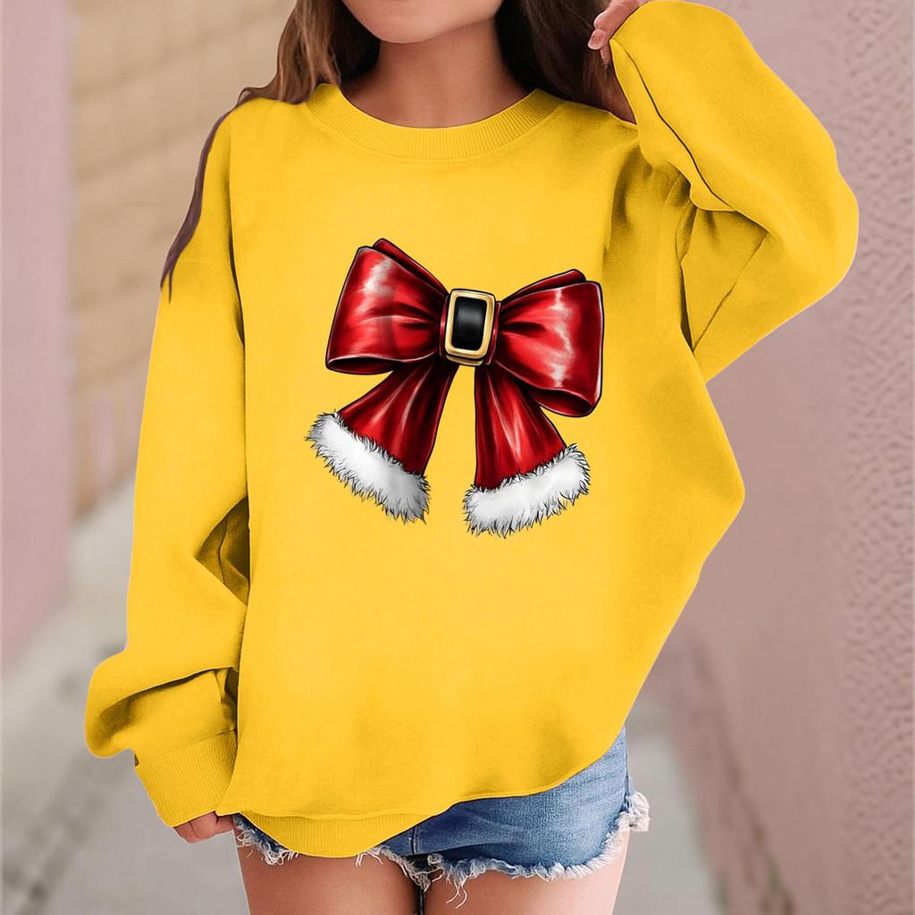 Children's Fashionable Casual Long-sleeved Loose Christmas Print Pullover Sweatshirt