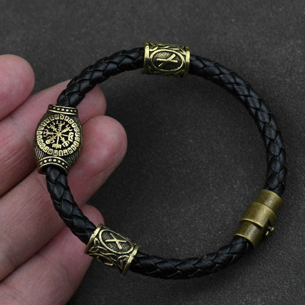 Браслет с рунами викингов Vikingo 3 шт. / 11 шт. / 13 шт. / 15 шт. Бусины с рунами Компас Вегвизир Амулет Браслет викинга Славянский Аксессуар