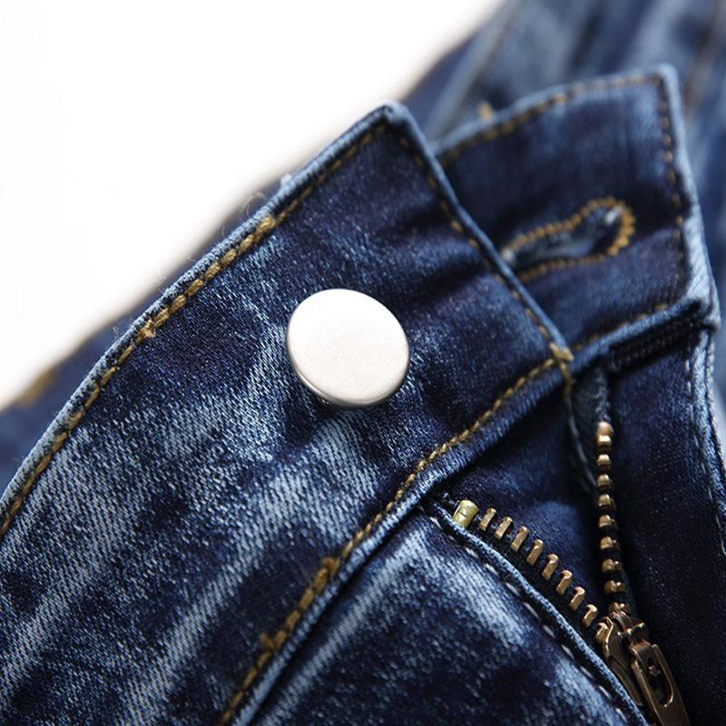 Мужские джинсы, модные брюки, европейские и американские рваные джинсы, хлопковые брюки с принтом, тонкие джинсы высокого качества для мужчин