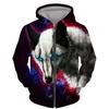 Мужская толстовка с 3D принтом волка для пар с капюшоном и длинным рукавом для женщин, свободная толстовка на молнии больших размеров
