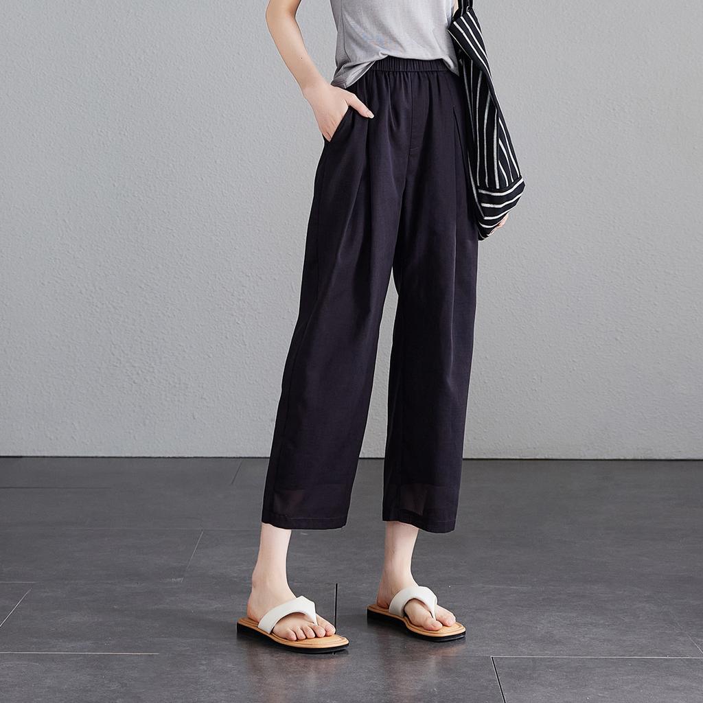 Summer thin Haren pants for women 2026 fashionable loose and versatile slimming casual cropped pants