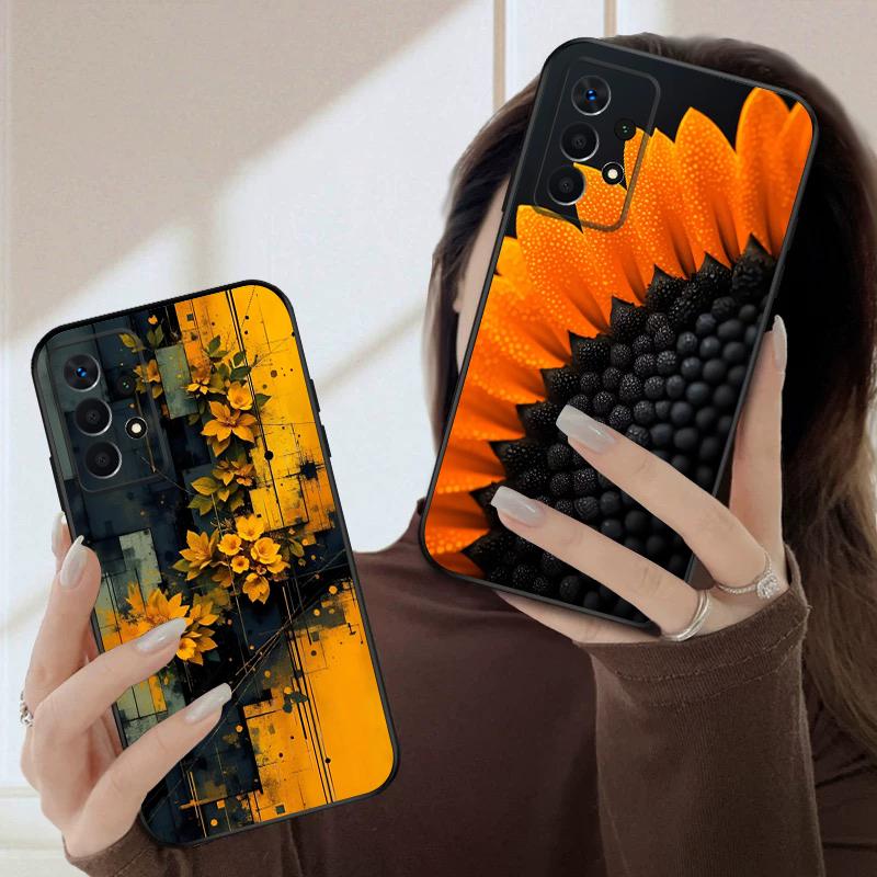 Черный лист Изображение Для Samsung A03 Core A 04 05 06 12 14 15 16 22 23 Galaxy A25 26 4G 34 35 52 53 56 71 73 90 5G мягкий чехол для телефона
