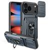 For iPhone 17 Pro Case PC+TPU Kickstand Phone Back Cover with Camera Slider