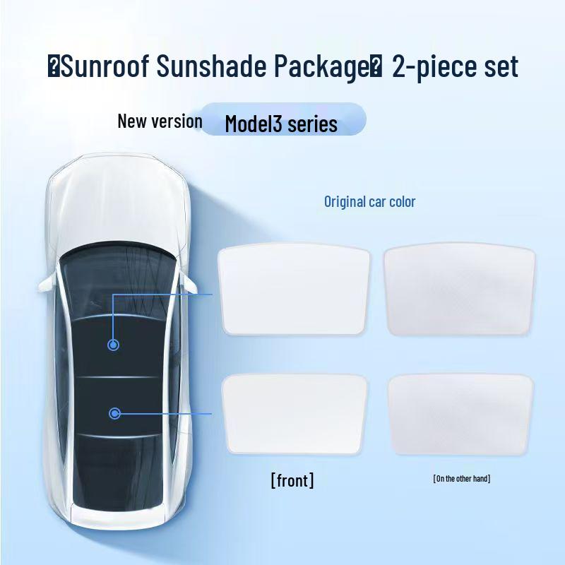 Tesla Model 3 Refresh YL Sunshade: Skyview Sunroof Heat Insulation & Sun Protection.