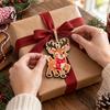 Christmas Tree Ornaments 6Pcs Wooden Reindeer Ornament, Cute Deer Hanging Decor Party Supplies with Jute String, Holiday Pendant for Home Shop