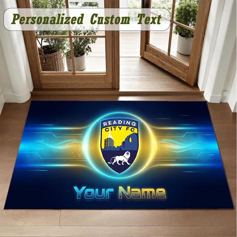 Crystal Velvet Square Rug Custom NameReading FC Pattern Non Slip Home Floor Decor Rug