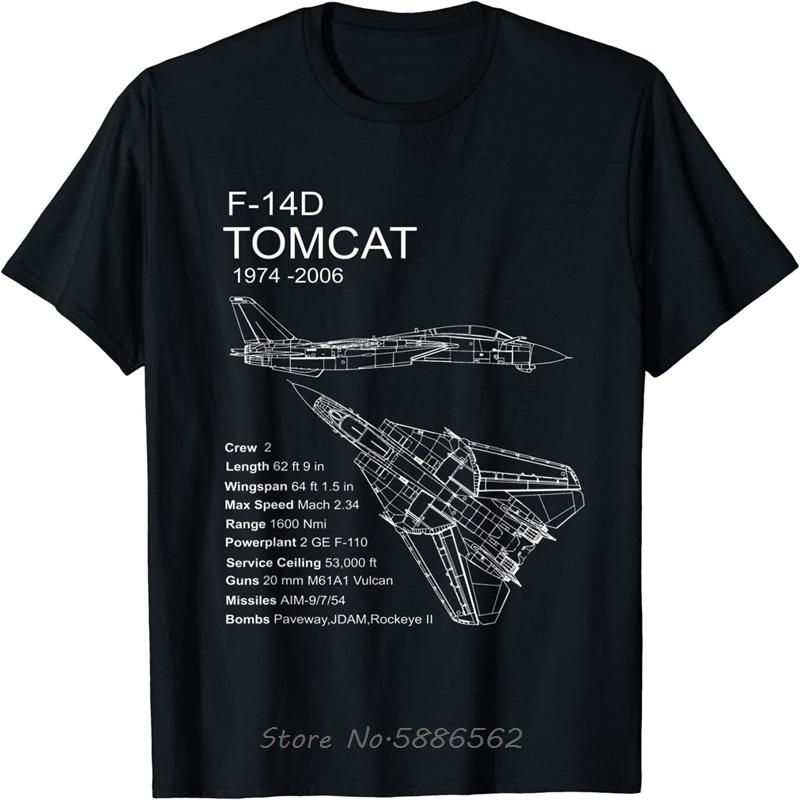 F-14 Tomcat F14 Самолет Самолет Чертеж Схема Мужская Футболка Оверсайз Унисекс Футболка Хлопок Фитнес Футболка Графические Футболки