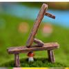Mini Dollhouse Wooden Chair Wooden Stool Fairy Garden Miniatures Decor DIY Doll Houses