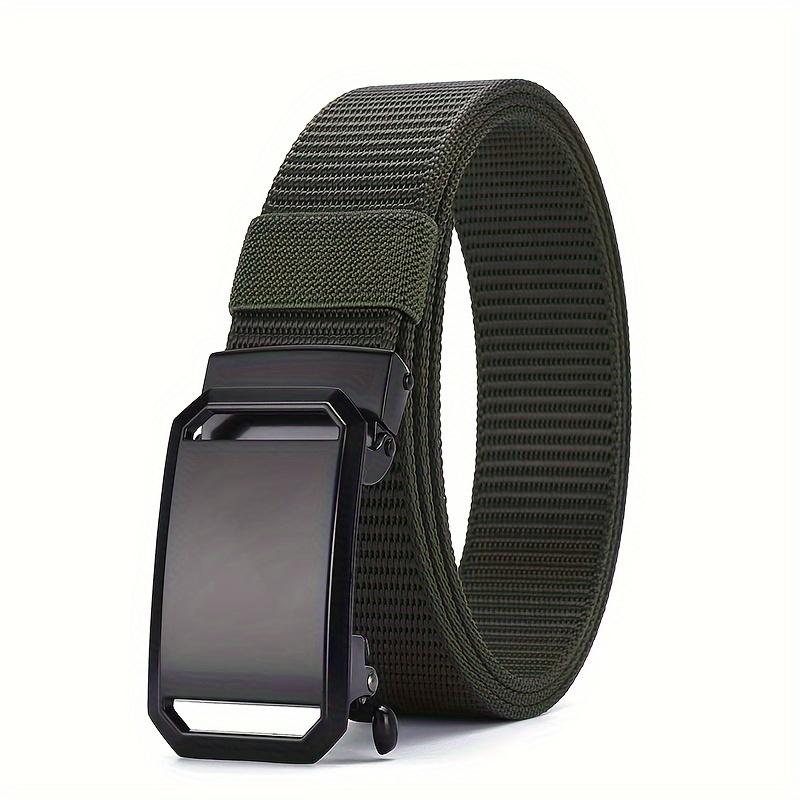 New Automatic Buckle Belt, Canvas Tactical Workwear Casual Outdoor Military Training Pants Belt For Men