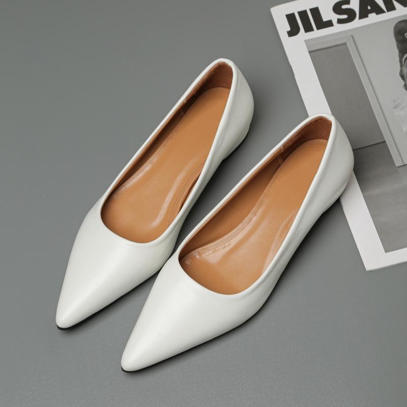 Модные новые туфли-лодочки с острым носком, мелким вырезом, квадратным каблуком, из маленькой кожи, женские элегантные модные туфли на высоком каблуке, туфли для платья