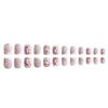 French Style Short Press On Nails Ins Flower Fake Nails For Women