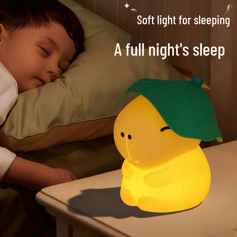 Lotus Leaf Capybara Silicone Night Light - Cute Sleep Aid & Ornament
