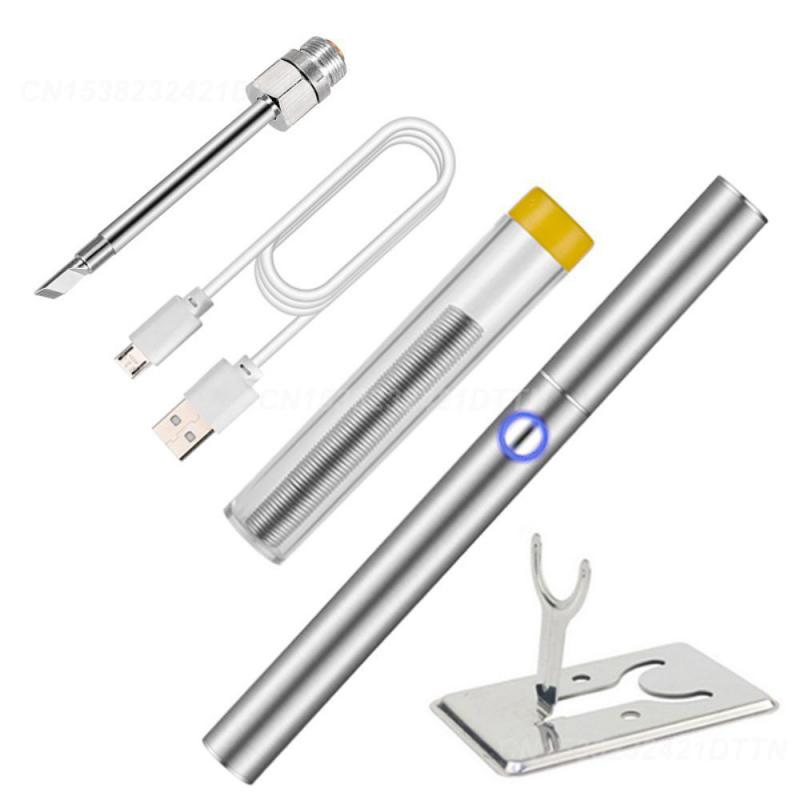 Интерфейс Паяльник Наконечник Зарядка Домашняя Сварка Припой Ремонт Инструменты Профессиональное Серебряное Паяльное Оборудование Портативный Регулируемый