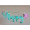 Mermaid Glitter Cardboard Blue Letter Garland HAPPY BIRTHDAY Banner