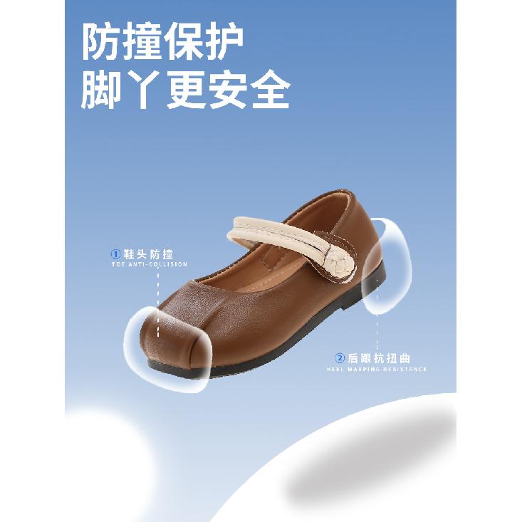 Girls' leather shoes, new autumn children's shoes, soft-soled princess shoes, spring and autumn girls' single shoes, black