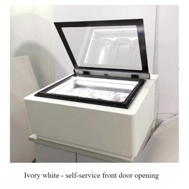 220V Desktop 3-tray Ice Cream Display Cabinet Small Capacity Freezing Small Glass