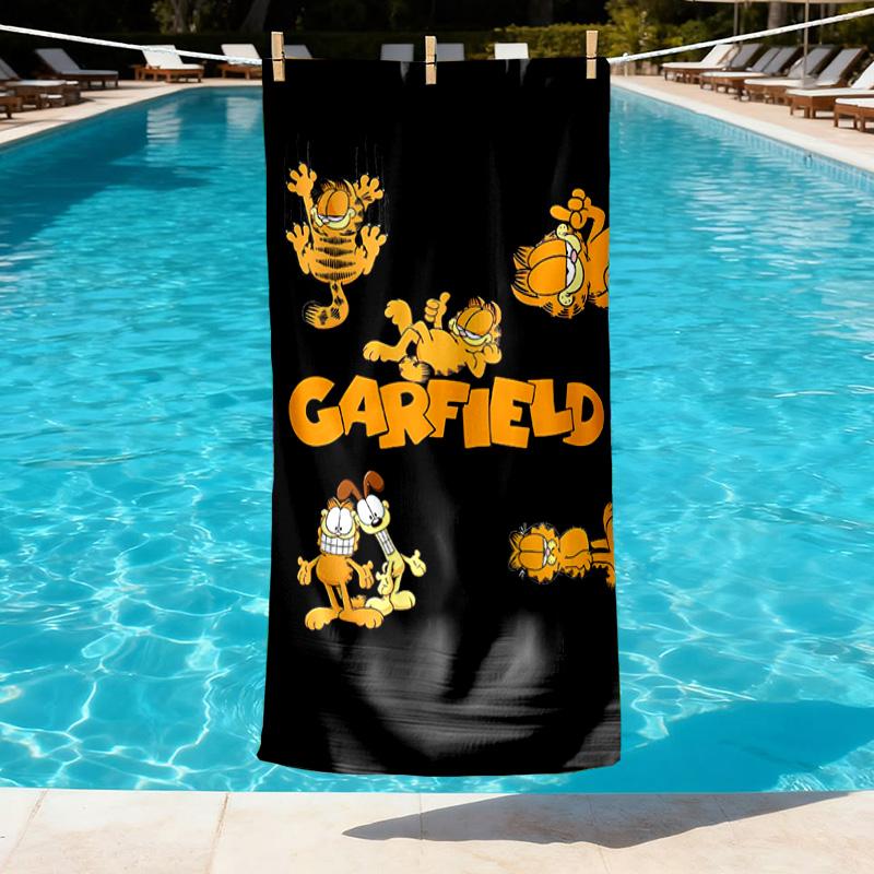 Garfield Print Beach Towel Design, Soft, Lightweight. for Home Bathroom, Spa, Pool, Yoga, Surfing, Camping, Gift for Family, Friend