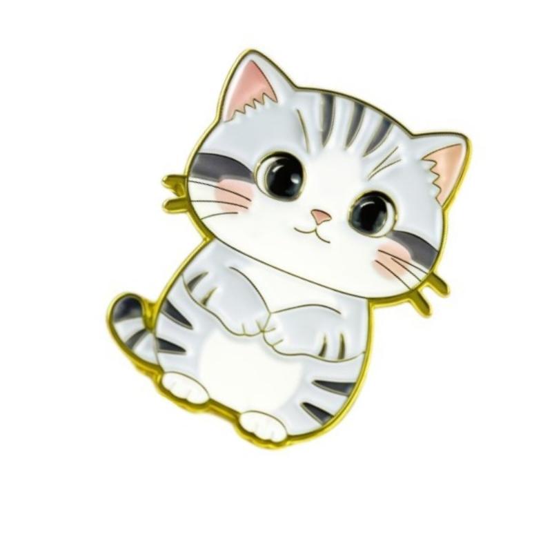 Милые Мультяшные Коты Эмалированные Значки Яркие Цвета Креативные Дизайны Для Рюкзаков Курток Шляп Подарки Любителям Кошек