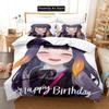 3D Print Fashion Anime Ninomae Ina'nis-in Bedding Set Boys Girls Twin Queen Full Size Duvet Cover Pillowcase Bed Adult Bedroom