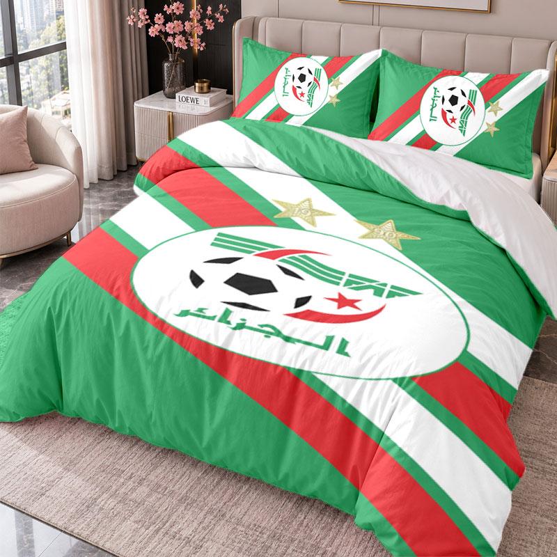 Algeria National Team 3Pcs Bedding Set Duvet Cover With Two Pillowcases For Bedroom Home Decoration