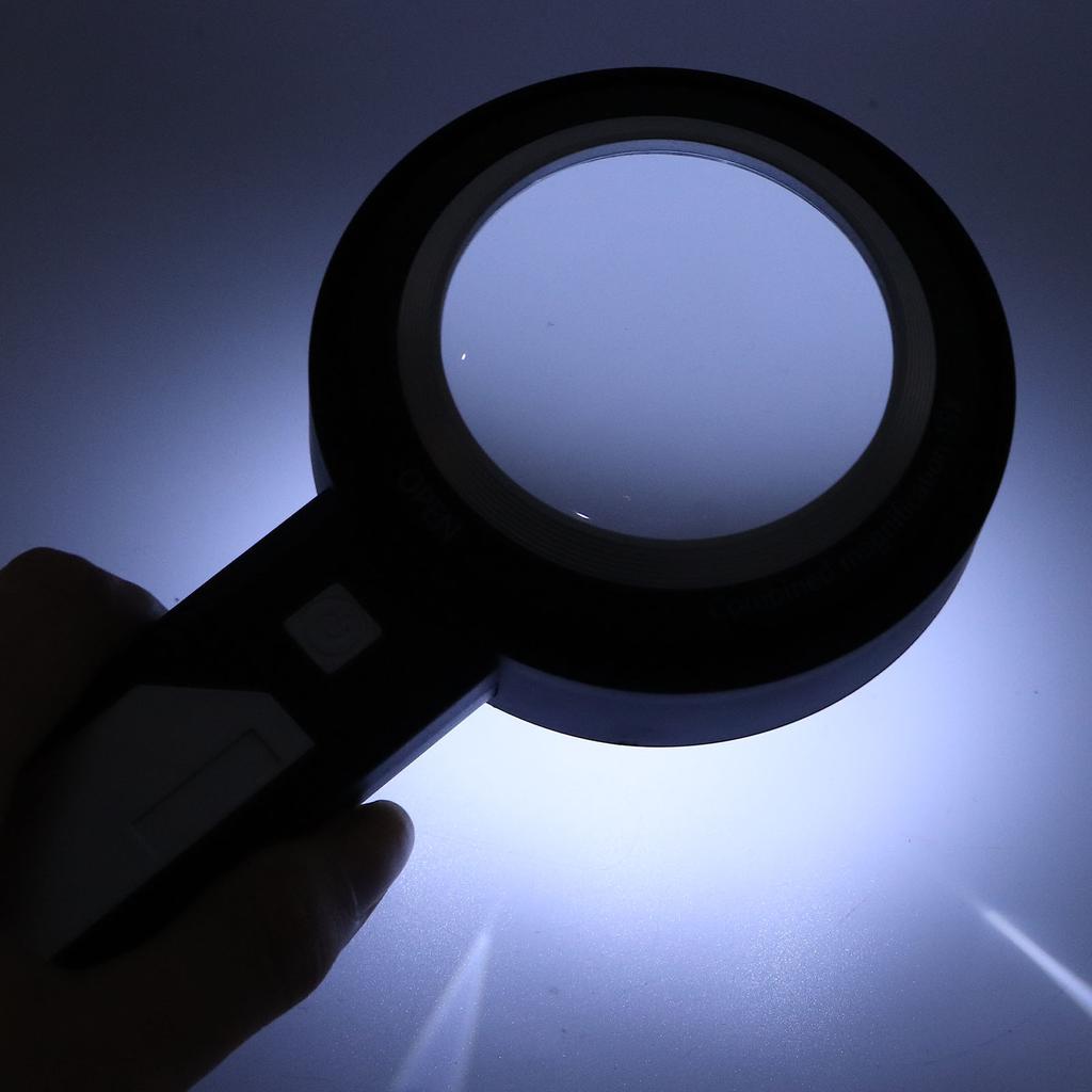 Лупа для пожилых людей 6X/15X 6 светодиодных ламп Ручная линза-лупа для чтения и осмотра
