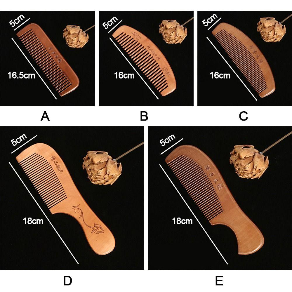 Новая антистатическая расческа ручной работы из натурального персикового дерева, массажная расческа для головы из сандалового дерева, инструмент для ухода за волосами