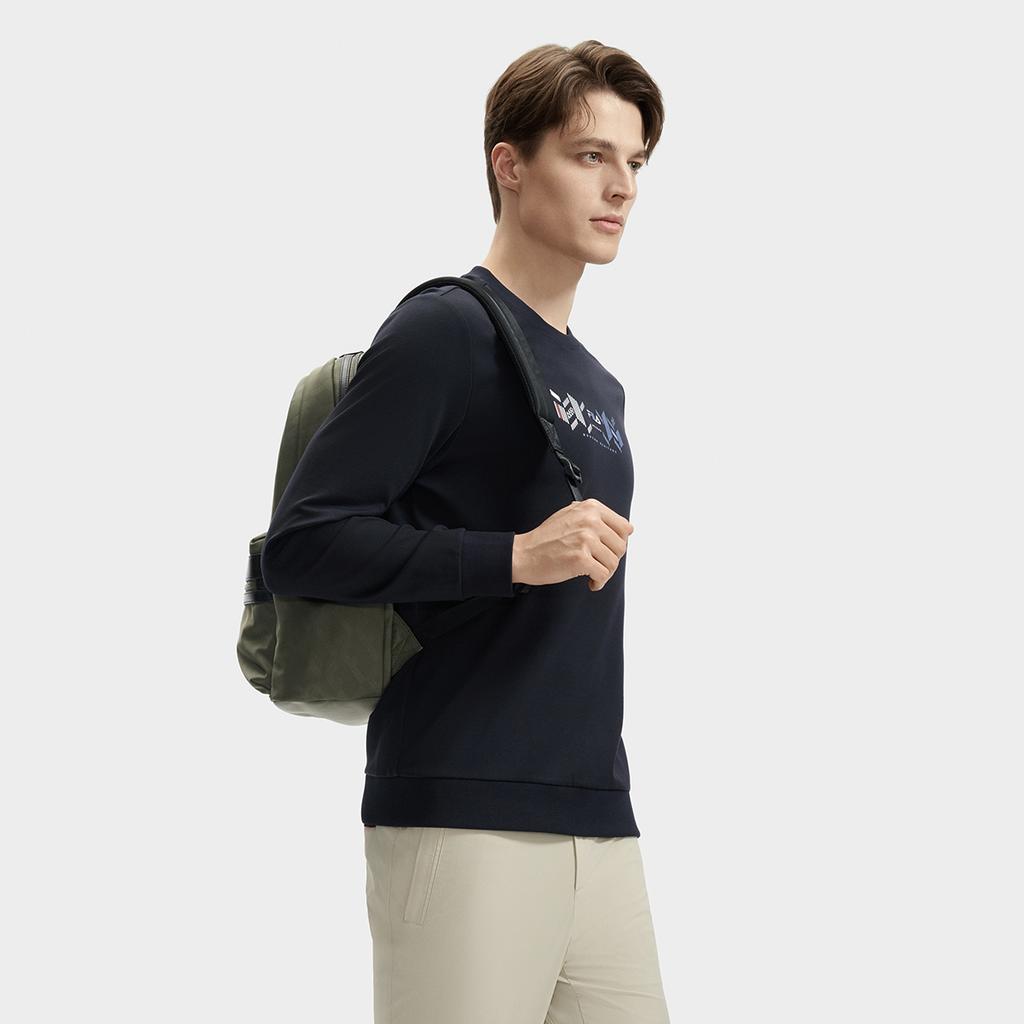 Men's FILA Sweatshirts Men's Legend Blue Crew Neck Moderate Regular