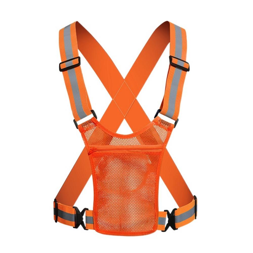 Elastic Cycling Reflective Vest with Phone Pouch Cycling Safe Jacket  Running Gear