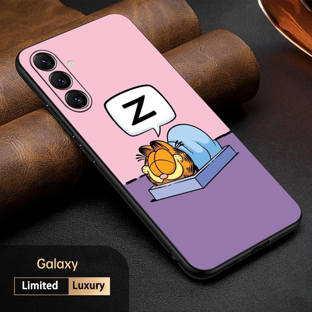 Gar-fis cute cartoon cat cool design Phone Case For Samsung Galaxy S26 S25 S24 S23 S22 S21 Plus Ultra Note20 Soft Black