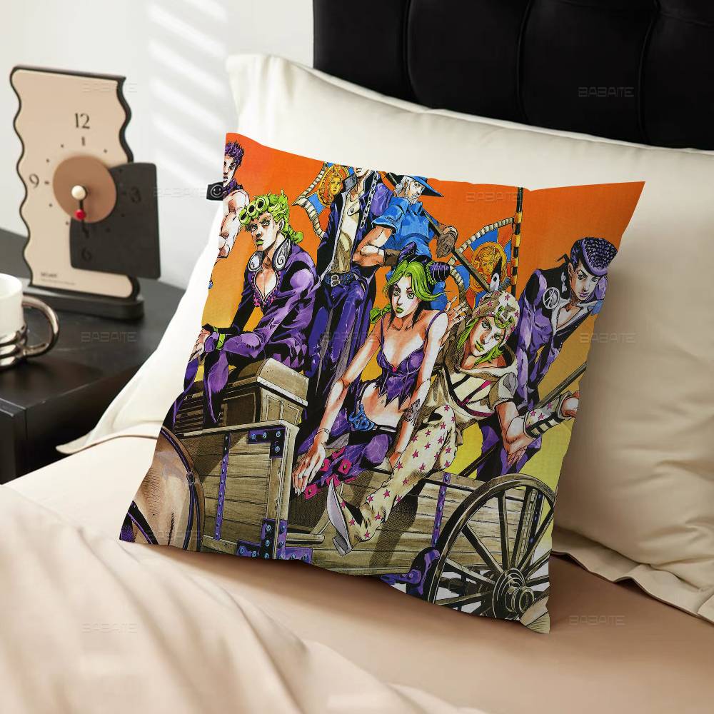 Anime JoJo Bizarre Adventure Retro Anime Cushion Cover Car Throw Pillow Case For Sofa Car Christmas Gift 40x40cm 45x45cm