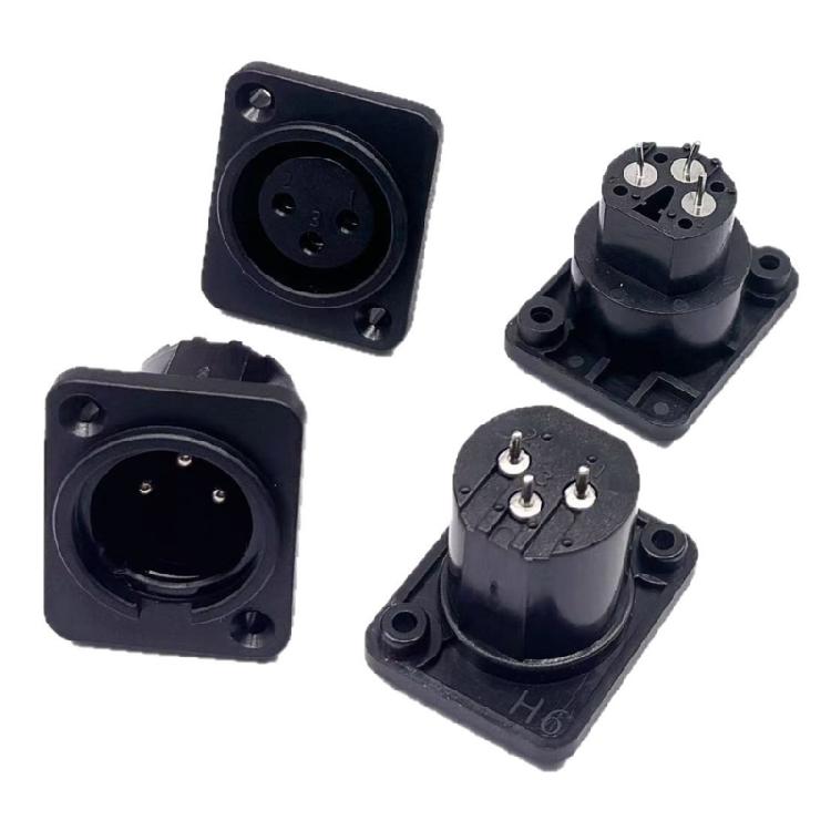 Tool Less 3Pin XLR Adapter Straight Terminal Panel Mount Connector ABS Alloy For Mobile Auditory Applications
