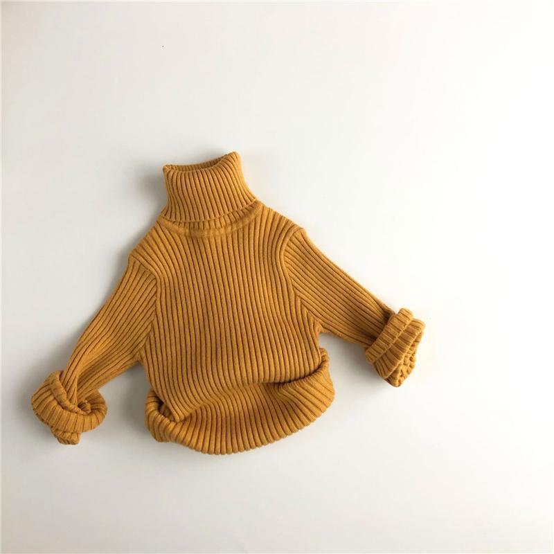 Autumn Kids Sweaters Solid Girls Sweater Basic Striped Boys Pullover Turtleneck Knitwear Tops Clothes