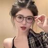Square Vintage Big Frame Glasses Flat Computer Anti-blue Light Goggles Ladies Decorative Glasses