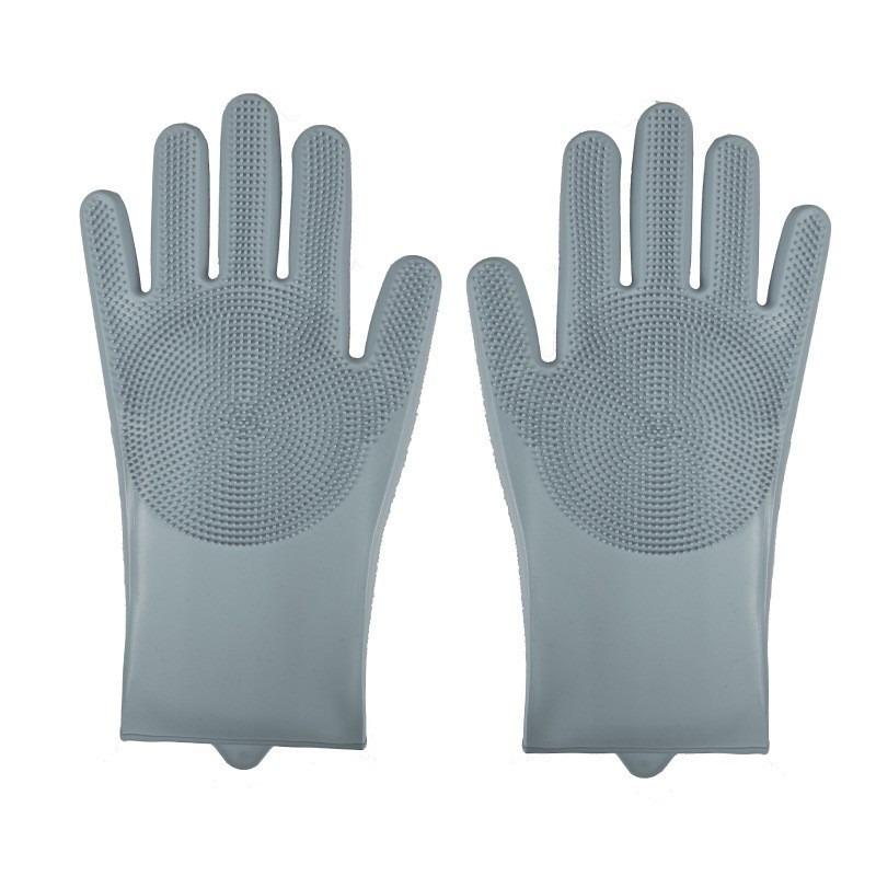Pet Silicone Gloves Bath Massage Hair Removal Gloves Cat and Dog Bath Brush Anti-scratch Anti-bite Dishwashing Gloves