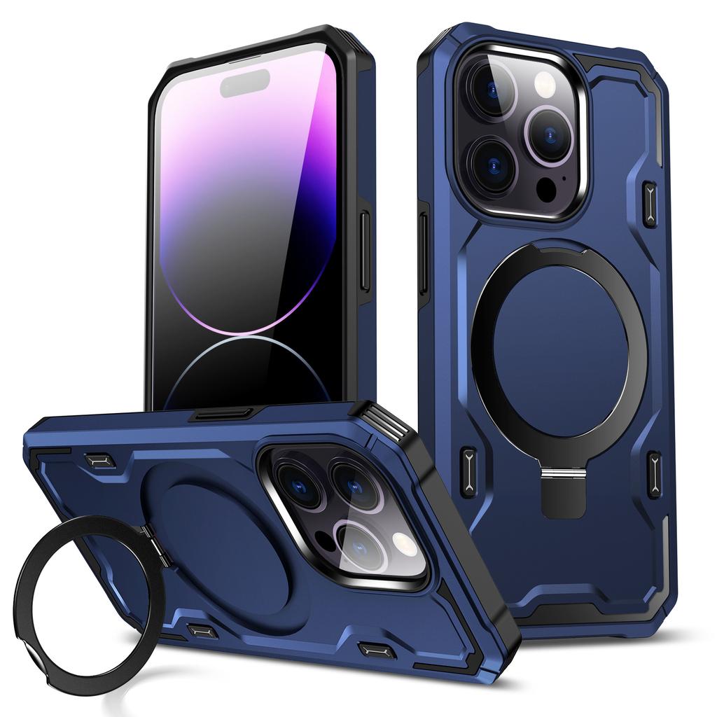 For Apple 15pro Mobile Phone Case for IPhone14 Strong Magnetic Stand Two-in-one Mobile Phone Protective Case