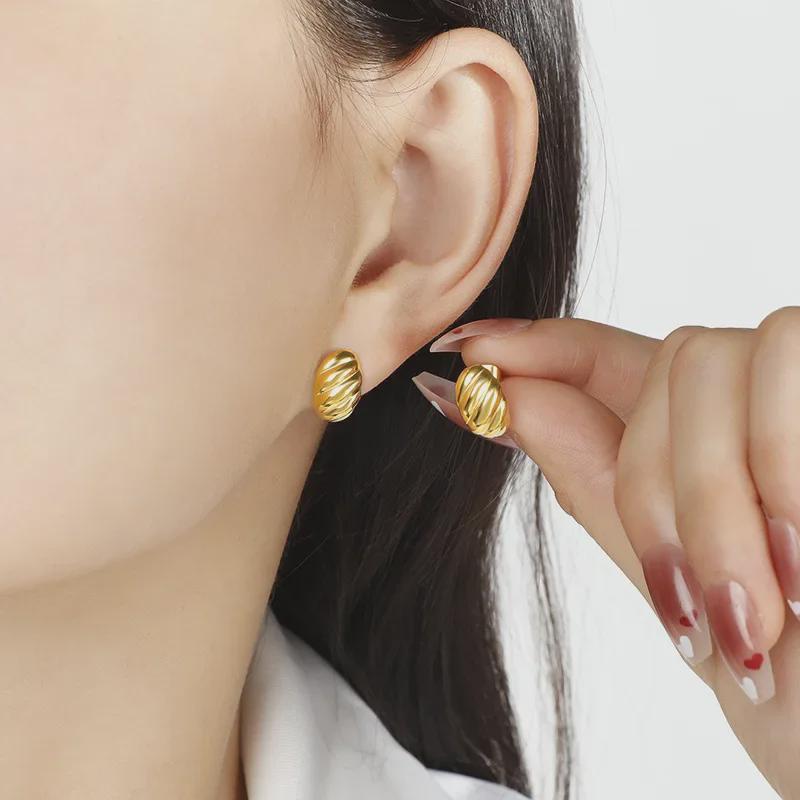 Элегантные европейские и американские серьги-мешки в форме рога - женские роскошные титановые стальные серьги французского дизайна