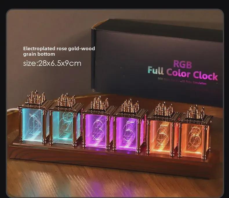 Часы Nixie с имитацией RGB-ламп - ценное украшение для рабочего стола для игровых комнат