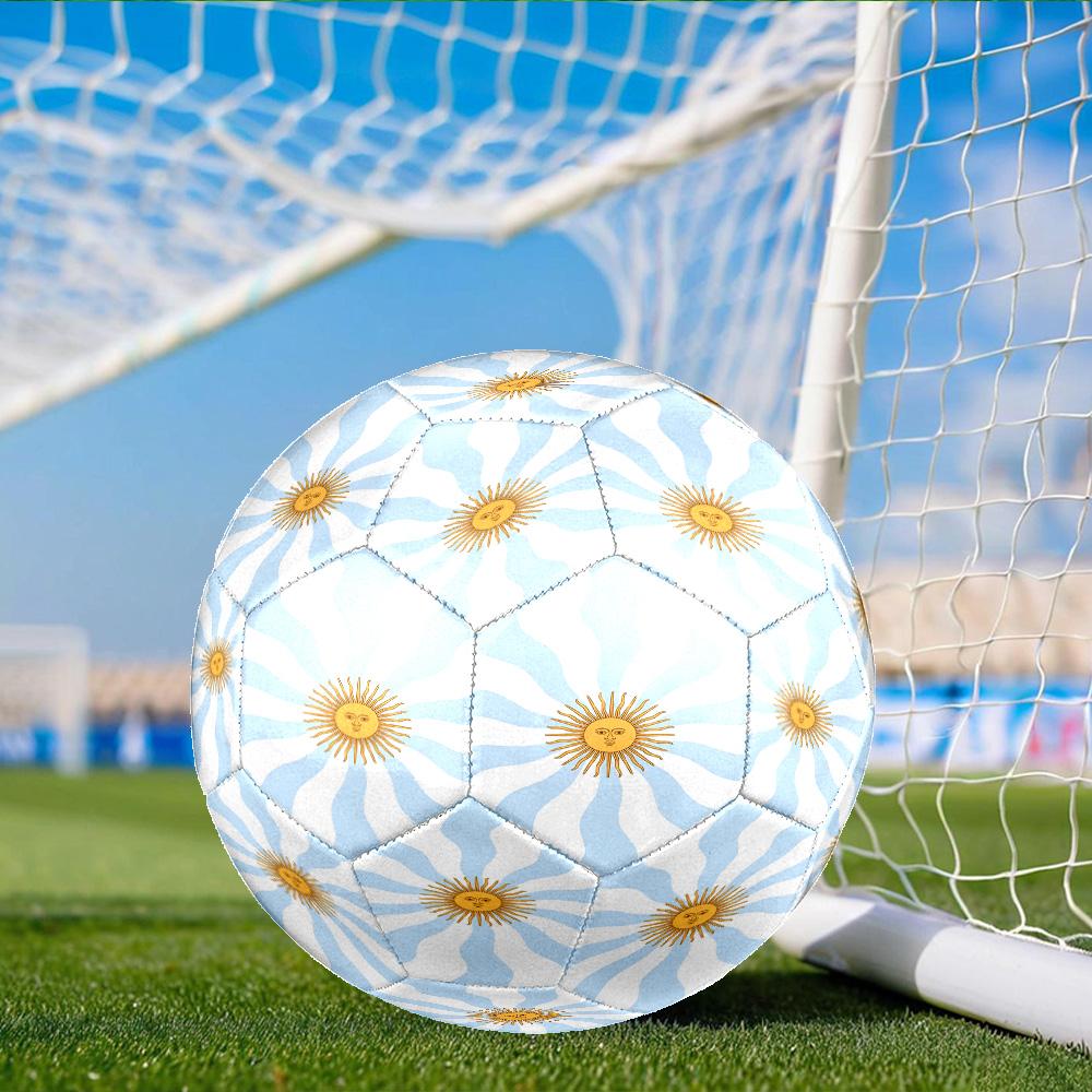 Argentina Flag Design Size 5 Soccer Ball, Suitable for Training and Matches, High-Elasticity, Wear-Resistant Material Gift for Fan
