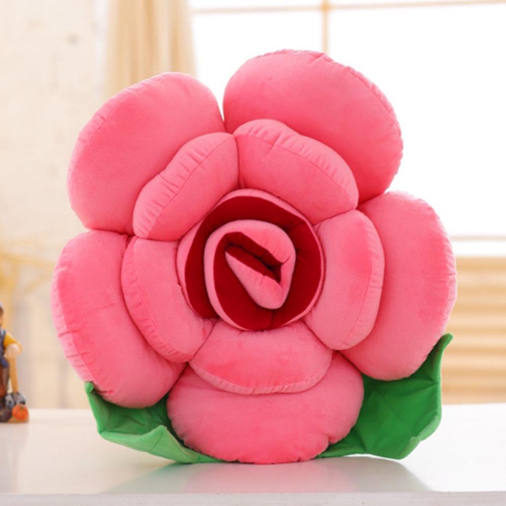 Creative Three-dimensional Rose Throw Pillow Plush Toy Flower Rose Doll Home Decoration Valentine's Day Gift