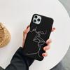 Чехол для телефона с абстрактным простым рисунком для пары для iPhone 11 12 13 Pro XS MAX Mini 8 7 6 6S Plus X 5S SE 2020 XR, черный матовый чехол