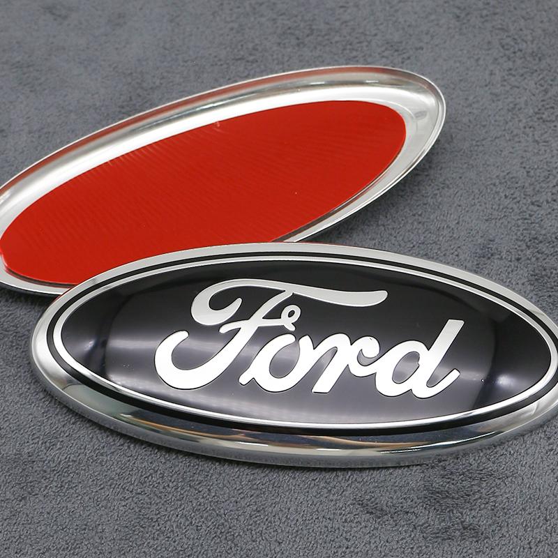 Car Front Grill Badges Rear Trunk Emblem Lid Covers Logo Sticker For Ford Mondeo Ecosport Kuga Focus 2 3 4 Mustang Fiesta Fusion