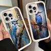 Чехол для телефона iPhone 17 Air 16E 15 16 Pro Max Стиль масляной живописи Птица Чехол 14 Plus 13 12 Mini Мягкий силиконовый чехол Fundas