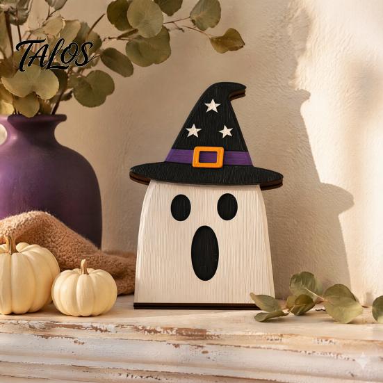 Украшения для дома на Хэллоуин Деревянное украшение BOO для многоуровневых подносов, Креативная цельнодеревянная табличка Boo, Настольные композиции, Декор для вечеринки