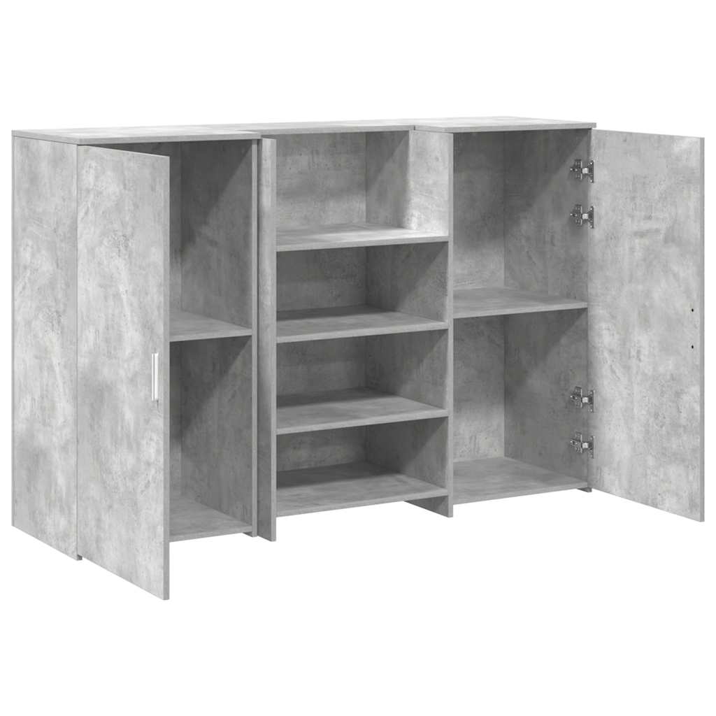 Biurko Recepcyjne Betonowe Szare 155X50X103,5 Cm Drewno Klejone