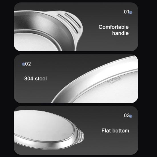 Стальной противень для запекания с ручками Овальная сковорода для жарки рыбы Многофункциональная