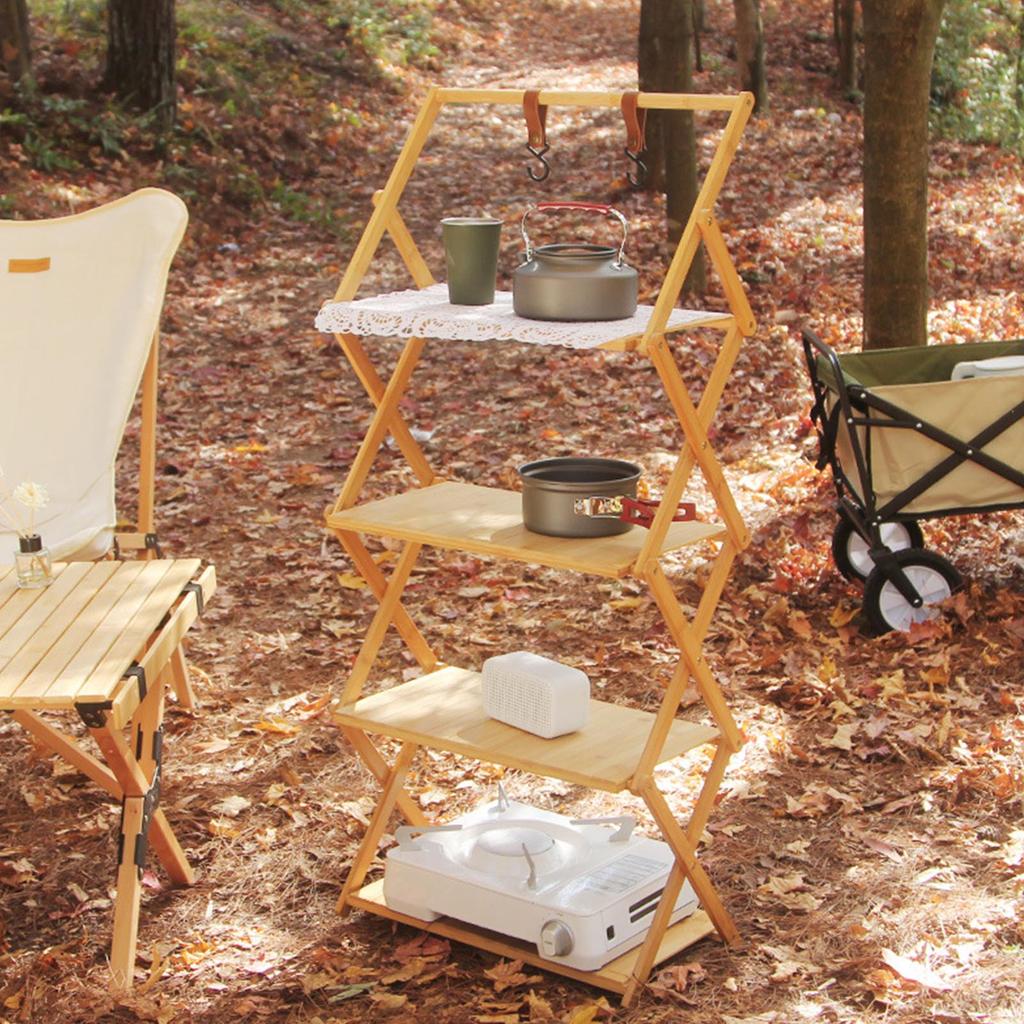 Деревянная складная полка, многослойная, экономящая пространство, мощная, несущая переносная стойка для хранения