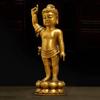 Buddha Statue, Bronze Buddha Statue, Standing Buddha Figurine, Perfect for Flower Festival, Buddhist Altar Accessories, Buddha Kanbutsu (Size: 16cm