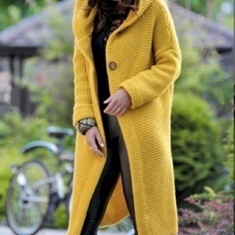 Autumn Winter Women Hooded Coat Cashmere Cardigan Sweater Coat Lady Solid Color Coat Thick Soft Fashion Jacket Long Plus Size Overcoat